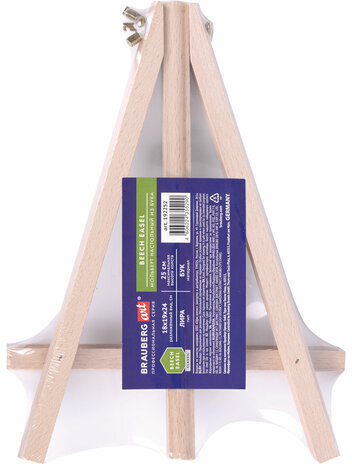 Мольберт настольный из бука 18х24 см, высота холста до 25см, BRAUBERG ART CLASSIC, 192252
