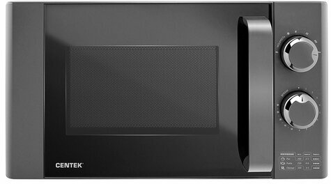 Микроволновая печь без поворотного стола CENTEK CT-1573, объем 20 л, мощность 700 Вт, механическое управление, черная