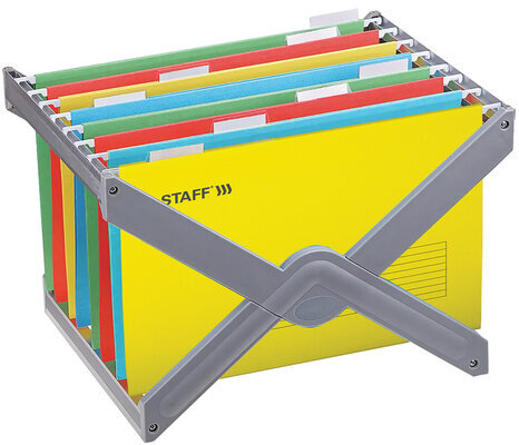 Подвесные папки A4/Foolscap (404х240 мм) до 80 л., КОМПЛЕКТ 10 шт., желтые, картон, STAFF, 270935