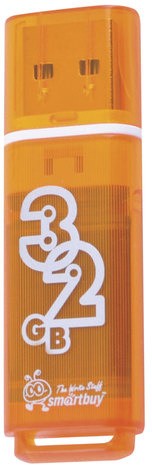 Флеш-диск 32 GB, SMARTBUY Glossy, USB 2.0, оранжевый, SB32GBGS-Or