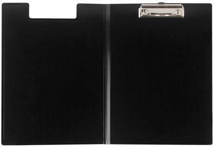 Папка-планшет BRAUBERG "Contract", А4 (315х230 мм), с прижимом и крышкой, пластиковая, черная, сверхпрочная, 1,5 мм, 223489