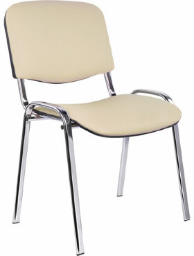 Стул для персонала и посетителей &quot;ИЗО&quot;, хромированный каркас, кожзаменитель бежевый Z-21