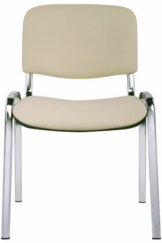 Стул для персонала и посетителей "ИЗО", хромированный каркас, кожзаменитель бежевый Z-21