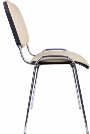 Стул для персонала и посетителей "ИЗО", хромированный каркас, кожзаменитель бежевый Z-21