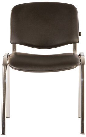 Стул для персонала и посетителей BRABIX "Iso CF-001", хромированный каркас, кожзам черный, 531424