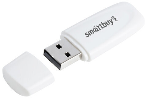 Флеш-диск 4 GB SMARTBUY Scout, USB 2.0, белый, SB004GB2SCW