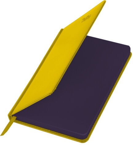 Ежедневник датированный 2026, А5, 138x213 мм, BRAUBERG "Rainbow", под кожу, желтый, 117082