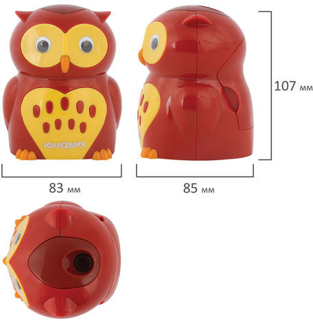 Точилка электрическая ЮНЛАНДИЯ "Совушка", питание от 4 батареек АА, дополнительное сменное лезвие, 228429