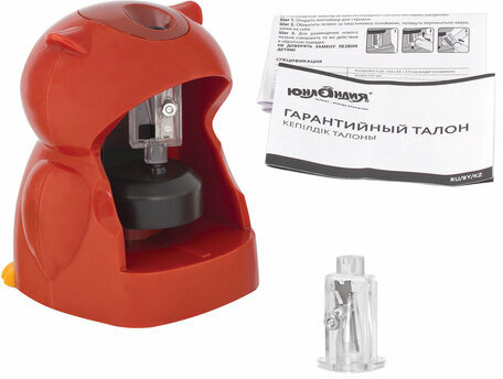 Точилка электрическая ЮНЛАНДИЯ "Совушка", питание от 4 батареек АА, дополнительное сменное лезвие, 228429