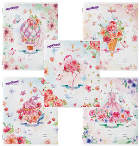 Тетрадь 12 л. ЮНЛАНДИЯ, клетка, обложка картон, "НЕЖНОСТЬ", 106468