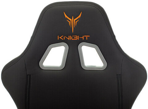 Кресло компьютерное Knight ARMOR, 2 подушки, экокожа премиум, черное, 1628888