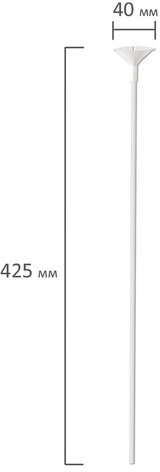 Держатели для воздушных шаров (палочки 40 см + розетки) ЗОЛОТАЯ СКАЗКА, КОМПЛЕКТ 50 штук, белые, 591097