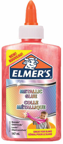 Клей для слаймов канцелярский металлик ELMERS Metallic Glue, 147 мл, розовый, 2109508