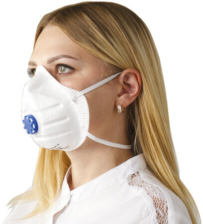 Респиратор (полумаска фильтрующая) ИСТОК, клапан выдоха, FFP1, формованный, 892507