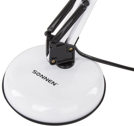 Настольная лампа-светильник SONNEN TL-007, подставка + струбцина, 40 Вт, Е27, БЕЛЫЙ, высота 60 см, 235539