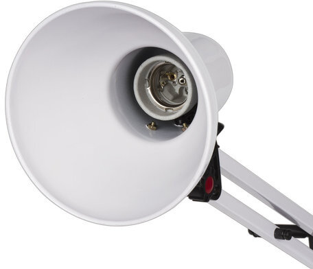 Настольная лампа-светильник SONNEN TL-007, подставка + струбцина, 40 Вт, Е27, БЕЛЫЙ, высота 60 см, 235539