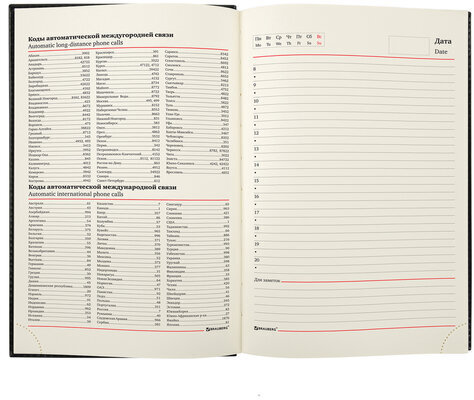 Ежедневник недатированный А5 138х213 мм BRAUBERG "FLAME", под кожу, 160 л., черный, синий срез, 113427