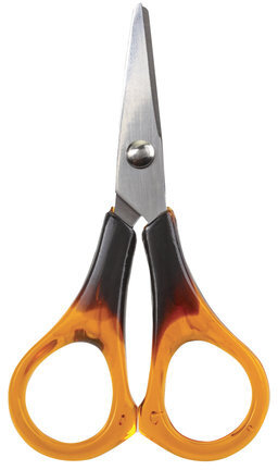 Ножницы STAFF "Basic" 115 мм, ручки под янтарь, ПВХ чехол с европодвесом, 236935