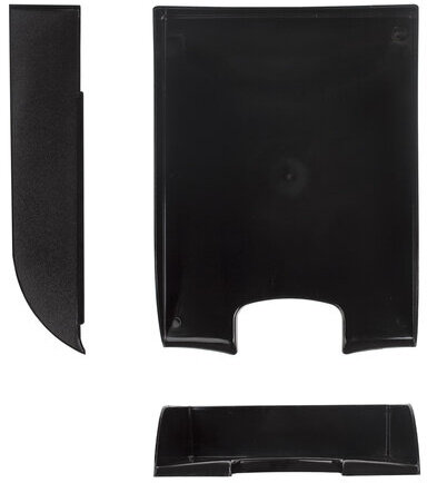 Лоток горизонтальный для бумаг BRAUBERG "Office style", 320х245х65 мм, черный, 237286