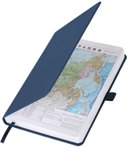 Ежедневник датированный 2023 А5 138x213 мм BRAUBERG "Control", под кожу, синий, 114090