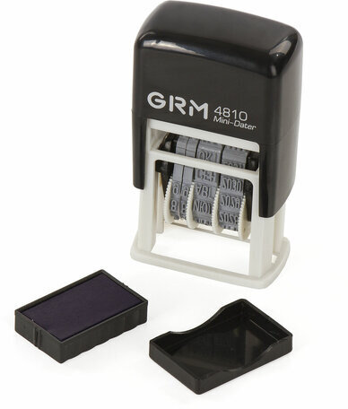 Датер-мини месяц буквами, оттиск 20х3,8 мм синий, GRM 4810, 124131000