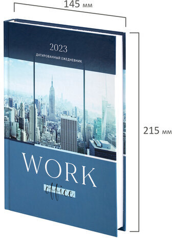 Ежедневник датированный на 2023 (145х215 мм), А5, STAFF, ламинированная обложка, "New York", 114198