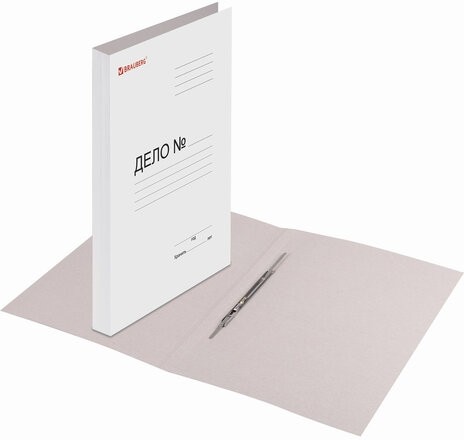 Скоросшиватель картонный мелованный BRAUBERG, гарантированная плотность 320 г/м2, белый, до 200 листов, 121512