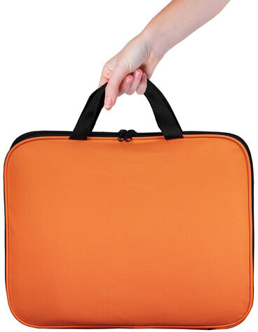 Папка на молнии с ручками STAFF EVERYDAY, А4, полиэстер, ярко-оранжевая, 270735