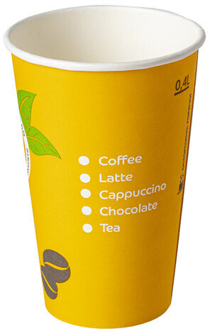 Одноразовые стаканы 400 мл, КОМПЛЕКТ 50 шт., бумажные однослойные, Coffee-to-go, холодное/горячее, HUHTAMAKI, 161S7А1600-0590