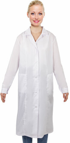 Халат медицинский женский белый, тиси, размер 48-50, рост 170-176, плотность ткани 120 г/м2, 610740