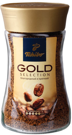 Кофе растворимый TCHIBO "Gold selection", сублимированный, 190 г, стеклянная банка, -