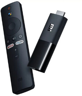 Приставка Смарт-ТВ XIAOMI Mi TV Stick, Android TV, 4 ядра, 1Gb+8Gb, HDMI, WiFi, пульт ДУ, черный, PFJ4145RU
