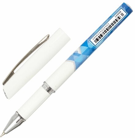 Ручка шариковая масляная с грипом BRAUBERG "Roll-X", СИНЯЯ, корпус белый с печатью, узел 0,7 мм, линия письма 0,35 мм, 143008