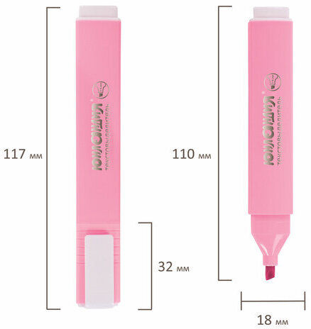 Текстовыделитель ЮНЛАНДИЯ "COLORSTAR PASTEL", ПАСТЕЛЬНЫЙ РОЗОВЫЙ, линия 1-4 мм, 151712