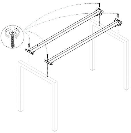 Траверса стола на металлокаркасе "Арго", КОМПЛЕКТ 2 шт., для ширины 1200 мм