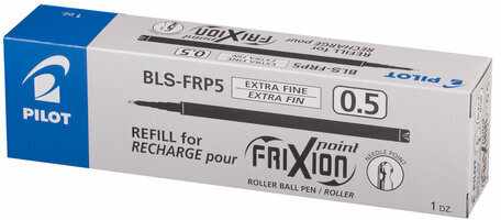 Стержень стираемый гелевый PILOT, 111 мм, ЧЕРНЫЙ, игольчатый узел 0,5 мм, линия письма 0,25 мм, BLS-FRP-5