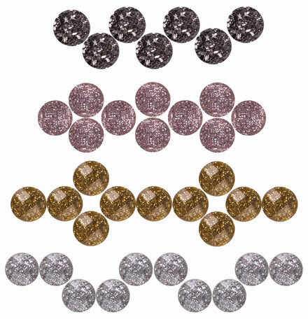 Стразы самоклеящиеся КРУГЛЫЕ, 8 мм, 28 штук, металлик, на подложке, ОСТРОВ СОКРОВИЩ, 662233