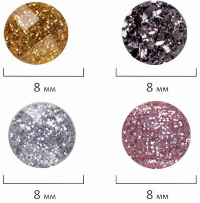 Стразы самоклеящиеся КРУГЛЫЕ, 8 мм, 28 штук, металлик, на подложке, ОСТРОВ СОКРОВИЩ, 662233