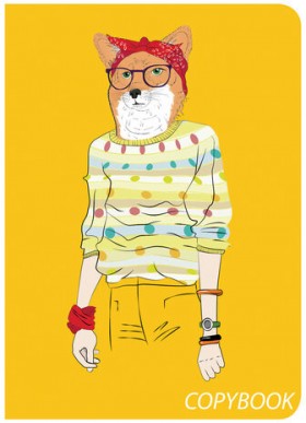 Тетрадь 60 л. в клетку обложка SoftTouch, бежевая бумага 70 г/м2, сшивка, В5 (179х250 мм), FOXY, BRAUBERG, 403815