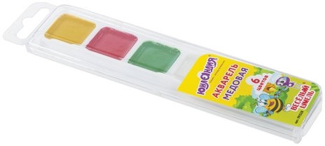 Краски акварельные ЮНЛАНДИЯ "ВЕСЕЛЫЙ ШМЕЛЬ", медовые, 6 цветов, КЛАССИЧЕСКИЕ, пластик, 191528