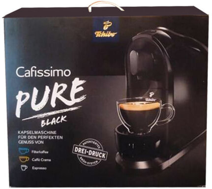 Кофемашина капсульная TCHIBO Cafissimo PURE Black, мощность 950 Вт, объем 1,1 л, черная, 326527