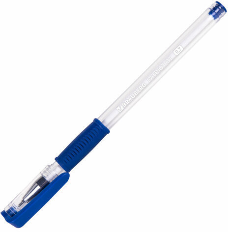 Ручка шариковая РОССИЯ "PATRIOT-GT", СИНЯЯ, корпус прозрачный, 0,7 мм, линия письма 0,35 мм, BRAUBERG, 143961