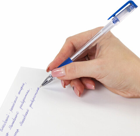 Ручка шариковая РОССИЯ "PATRIOT-GT", СИНЯЯ, корпус прозрачный, 0,7 мм, линия письма 0,35 мм, BRAUBERG, 143961