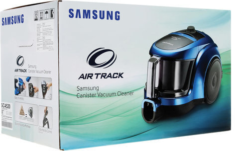 Пылесос SAMSUNG VCC4520S36/XEV, с контейнером, 1600 Вт, мощность всасывания 350 Вт, синий