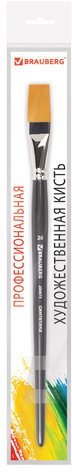 Кисть художественная проф. BRAUBERG ART CLASSIC, синтетика жесткая, плоская, № 26, длинная ручка, 200675