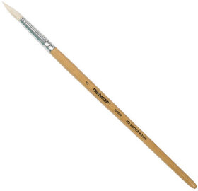 Кисть ПИФАГОР, КОЗА, круглая, № 5, деревянная лакированная ручка, с колпачком, 200828