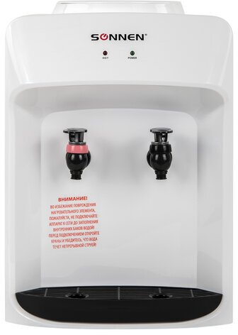 Кулер водонагреватель БЕЗ ОХЛАЖДЕНИЯ, SONNEN TSH-02T, настольный, 2 крана, белый, 455412