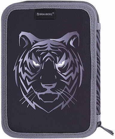 Пенал BRAUBERG, 3 отделения, полиэстер, 21х14 см, "Tiger", 271551