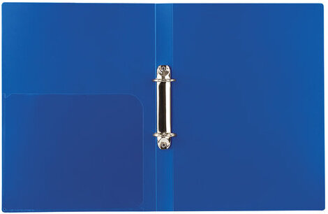Папка на 2 кольцах BRAUBERG "Стандарт", 25 мм, синяя, до 170 листов, 0,8 мм, 221615