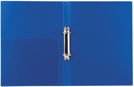 Папка на 2 кольцах BRAUBERG "Стандарт", 25 мм, синяя, до 170 листов, 0,8 мм, 221615